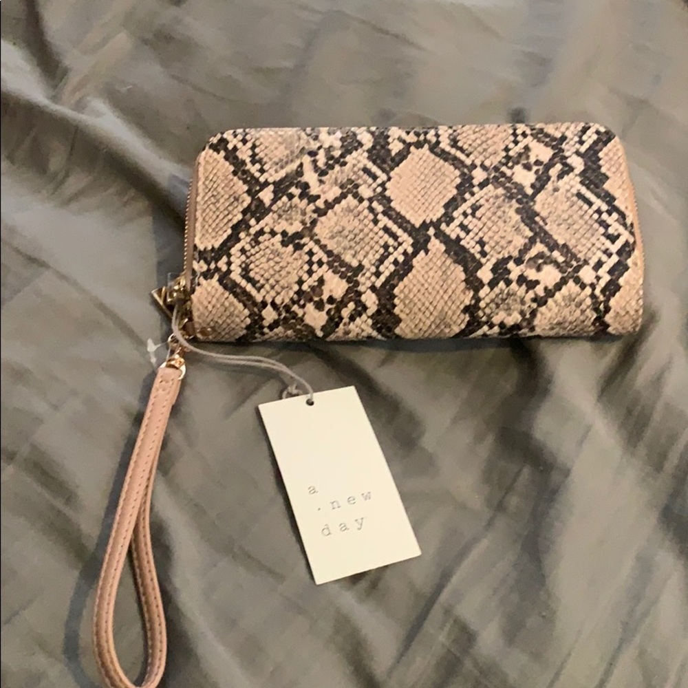 Pink snake skin wallet from target